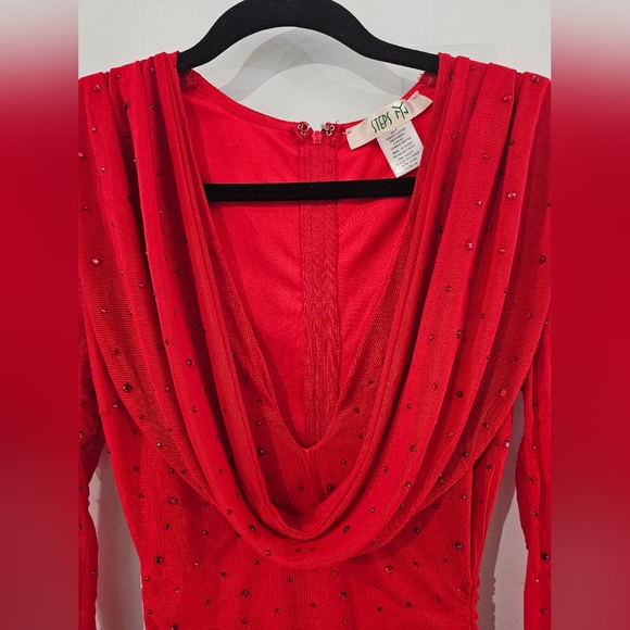 Steps NY Red mini dress Long sleeve Size: Small - Picture 4 of 4